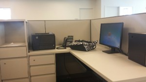 The desk that I work at. 
